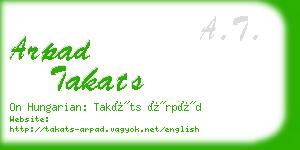 arpad takats business card